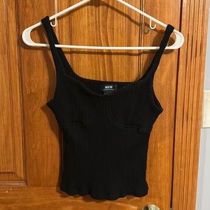 NWOT Small Black Ribbed Anthropologie Tank Top